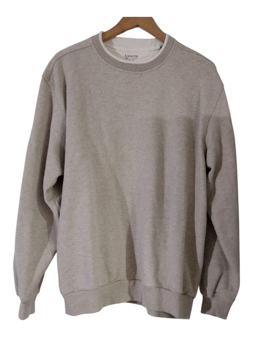 Arrow Men’s Crewneck Sweater — Light Taupe